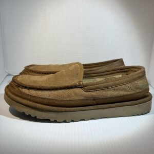 UGG Slippers Dex 1103901 Brown Suede Wool Lined Loafers Moccasins Comfy Men's 9